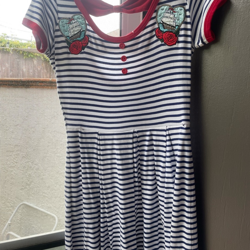Hell bunny striped sailor style dress
